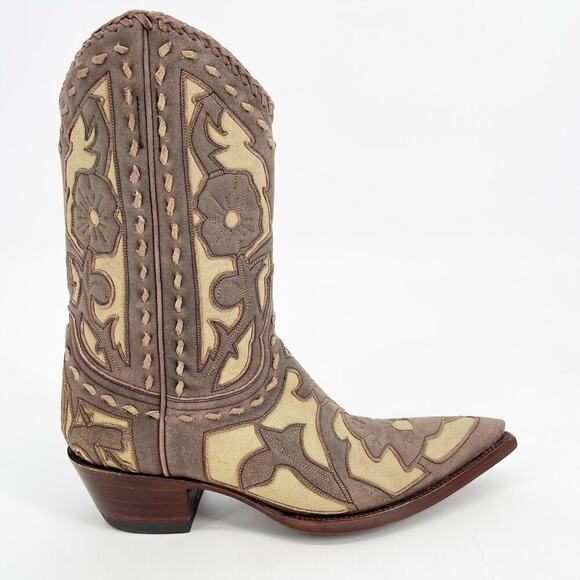 Old Gringo Vintage y2k Jude Brown Floral Overlay Western Cowgirl Boot size 6 - Picture 2 of 10